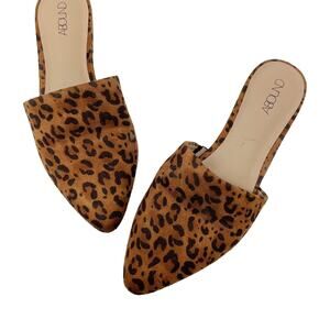 Abound Womens 6 Leopard Print Pointed Toe Slip On Flats Animal Brown Tan Black